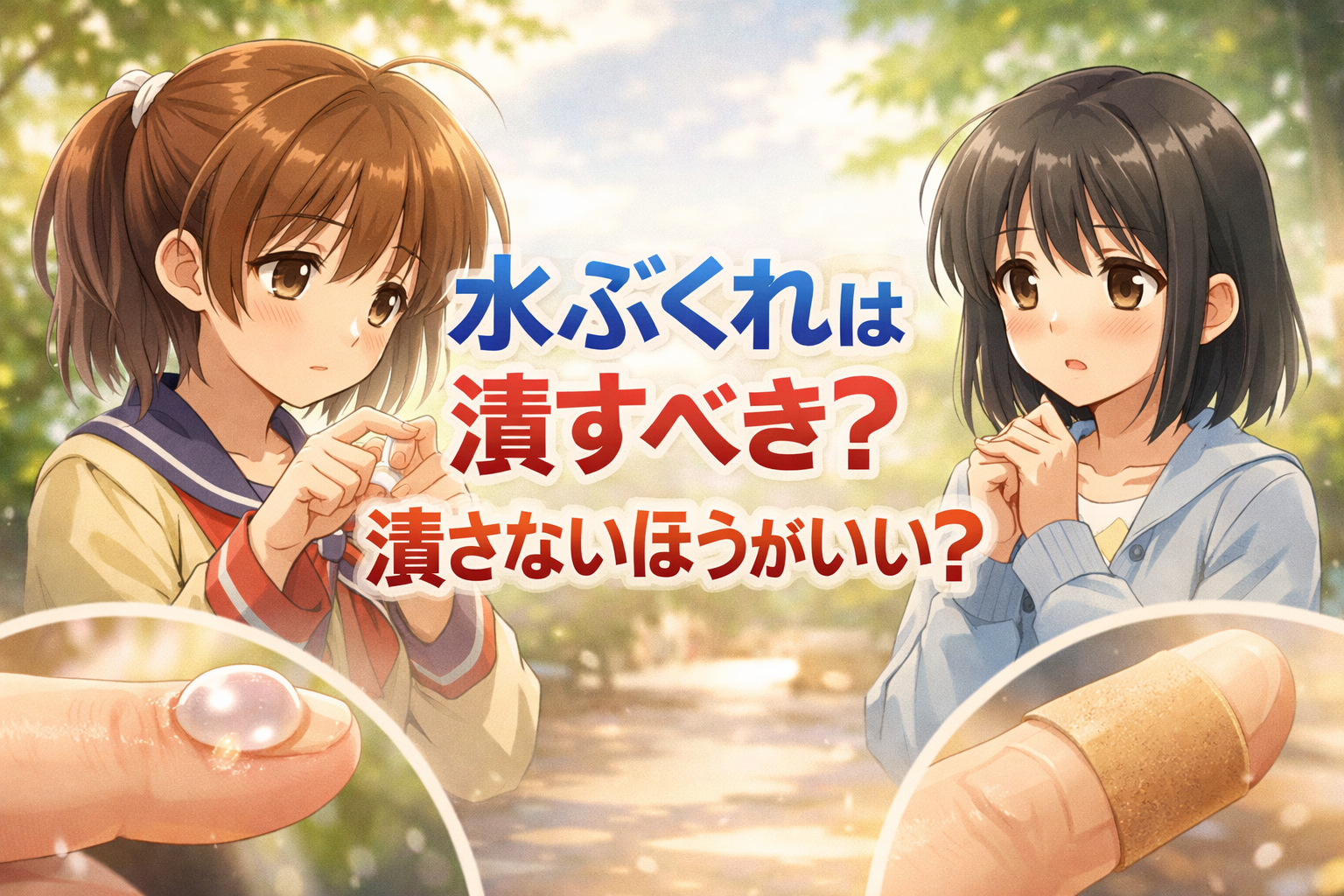 水ぶくれは潰すべき？潰さないほうがいい？