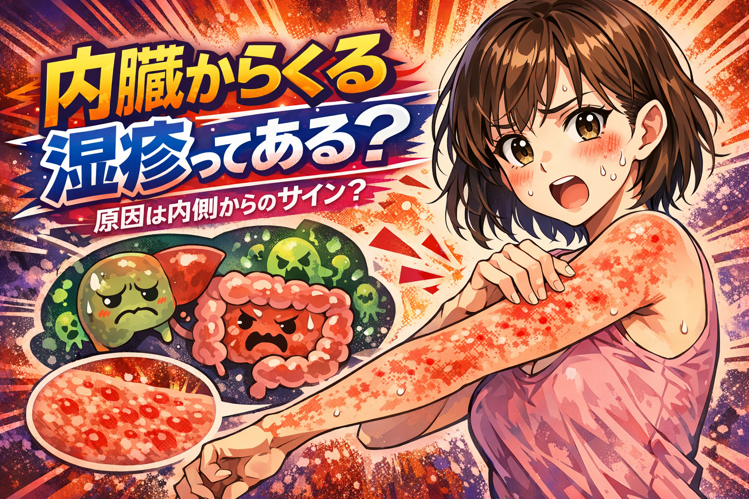 内臓からくる湿疹画像ってある？