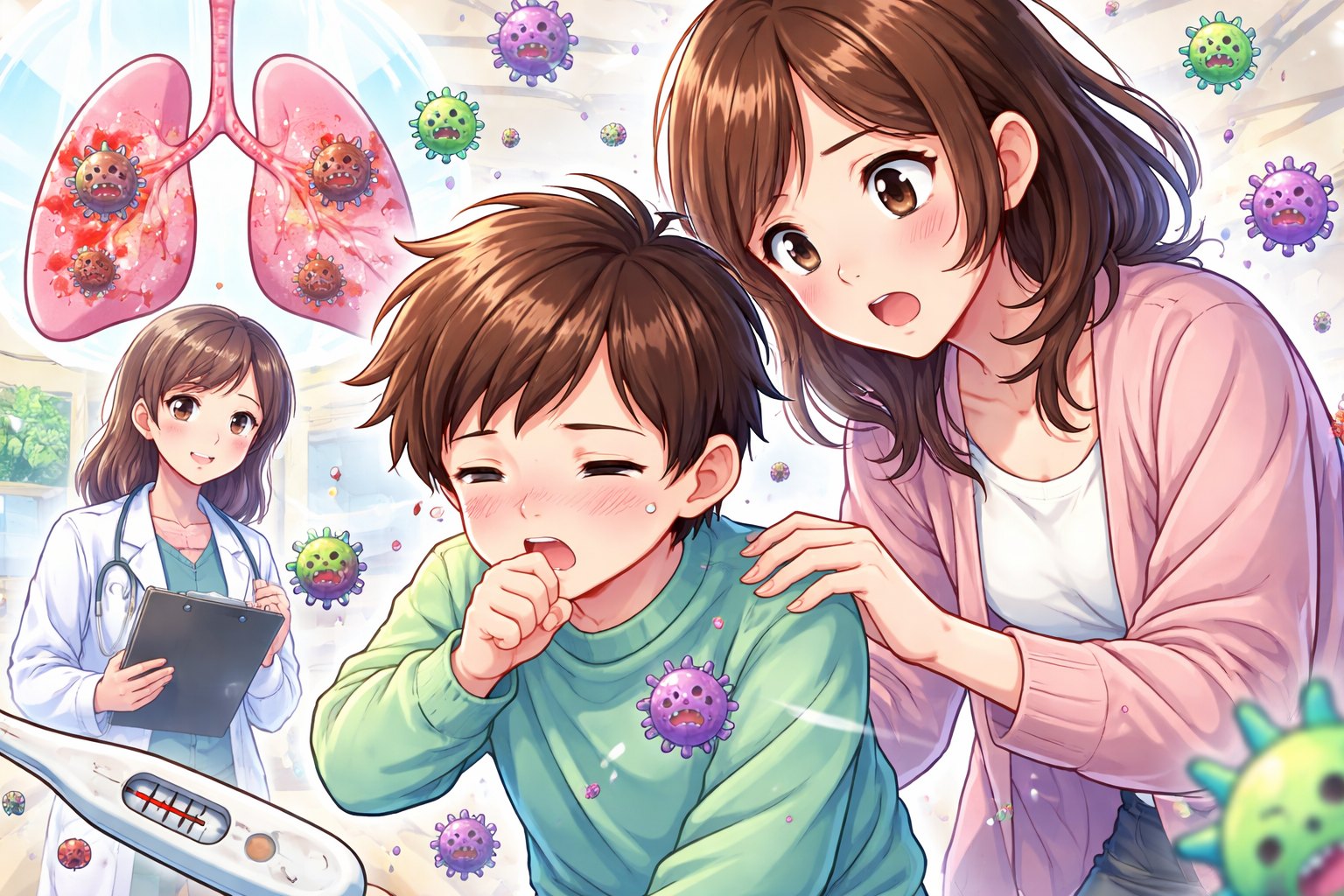 （マイコプラズマ肺炎 症状 チェック 子供）咳が長引くのはなぜ？受診の目安は？