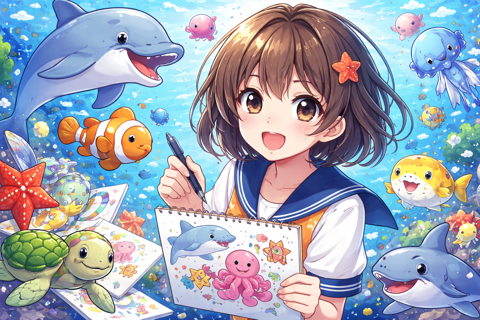 （海の生き物 イラスト）ってどこで手に入る？描き方と素材の選び方は？