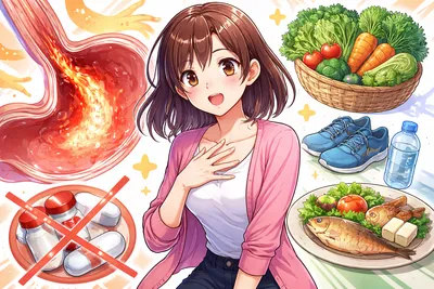 逆流性食道炎の治し方を自力で！薬なしでできる生活改善と受診の目安