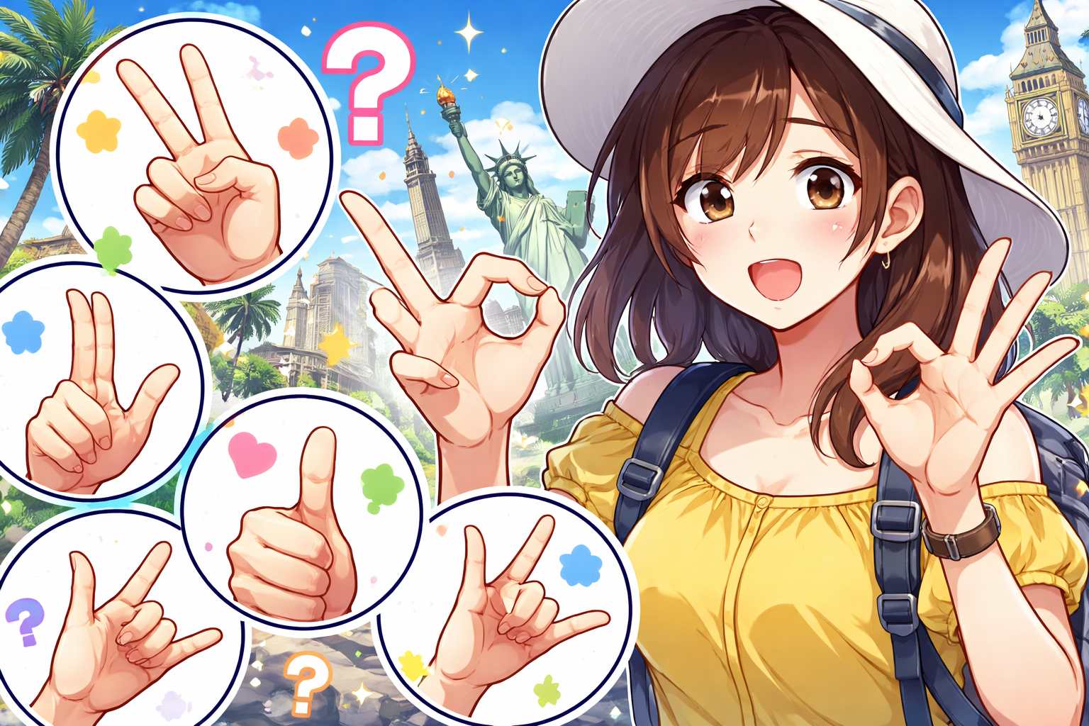 (ハンドサイン 一覧 意味)どれが安全?海外で誤解されない?